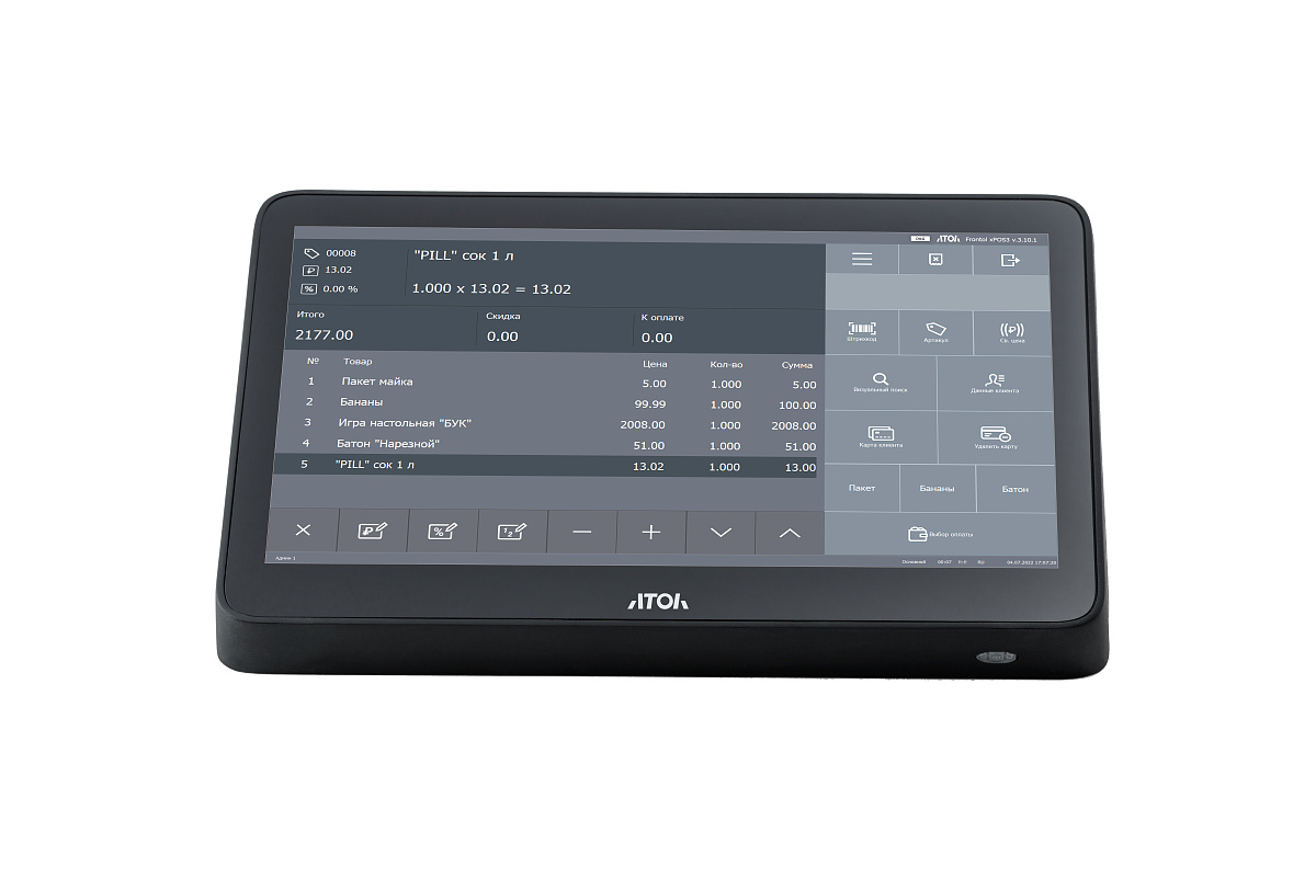 Сенсорный терминал АТОЛ Optima (11.6", J3455, 4 ГБ DDR3L, SSD 128 Гб M.2, без АКБ, с ОС). V7 Lite — изображение 2